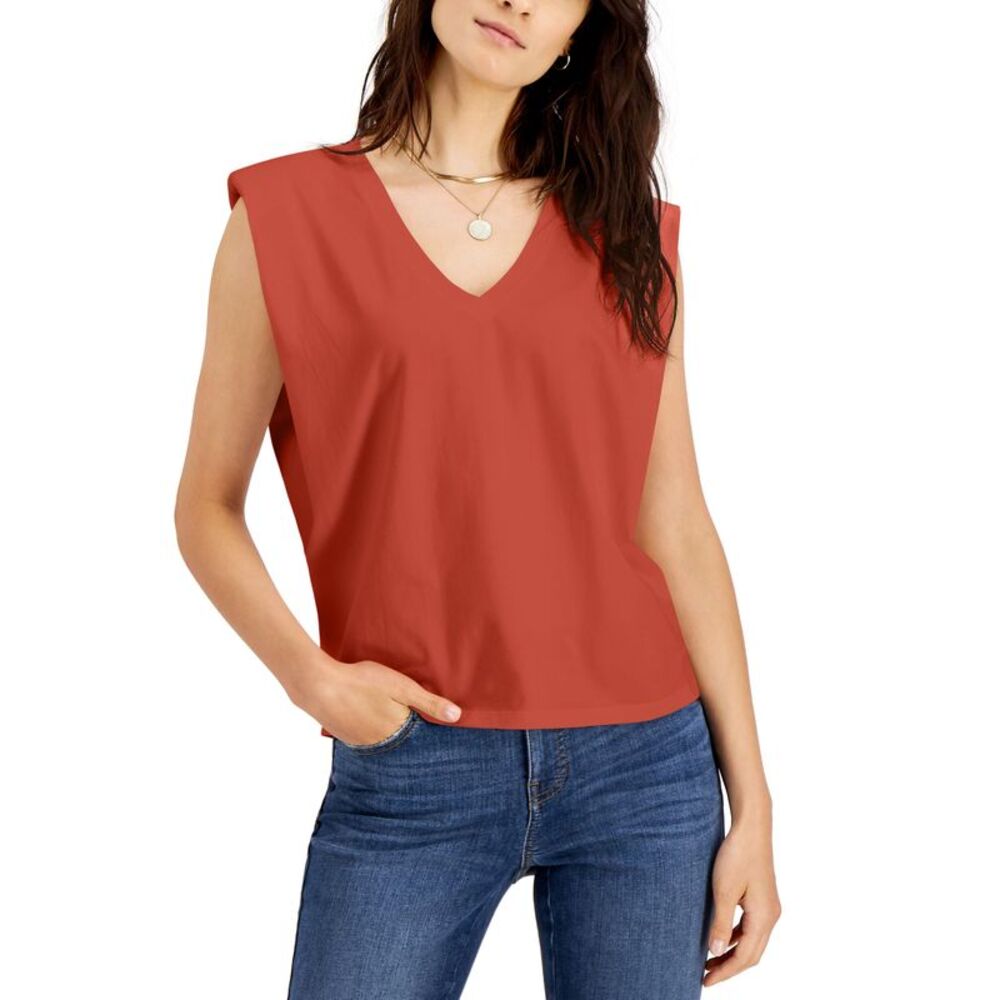 INC International Concepts Strong Shoulder V Neck T-Shirt